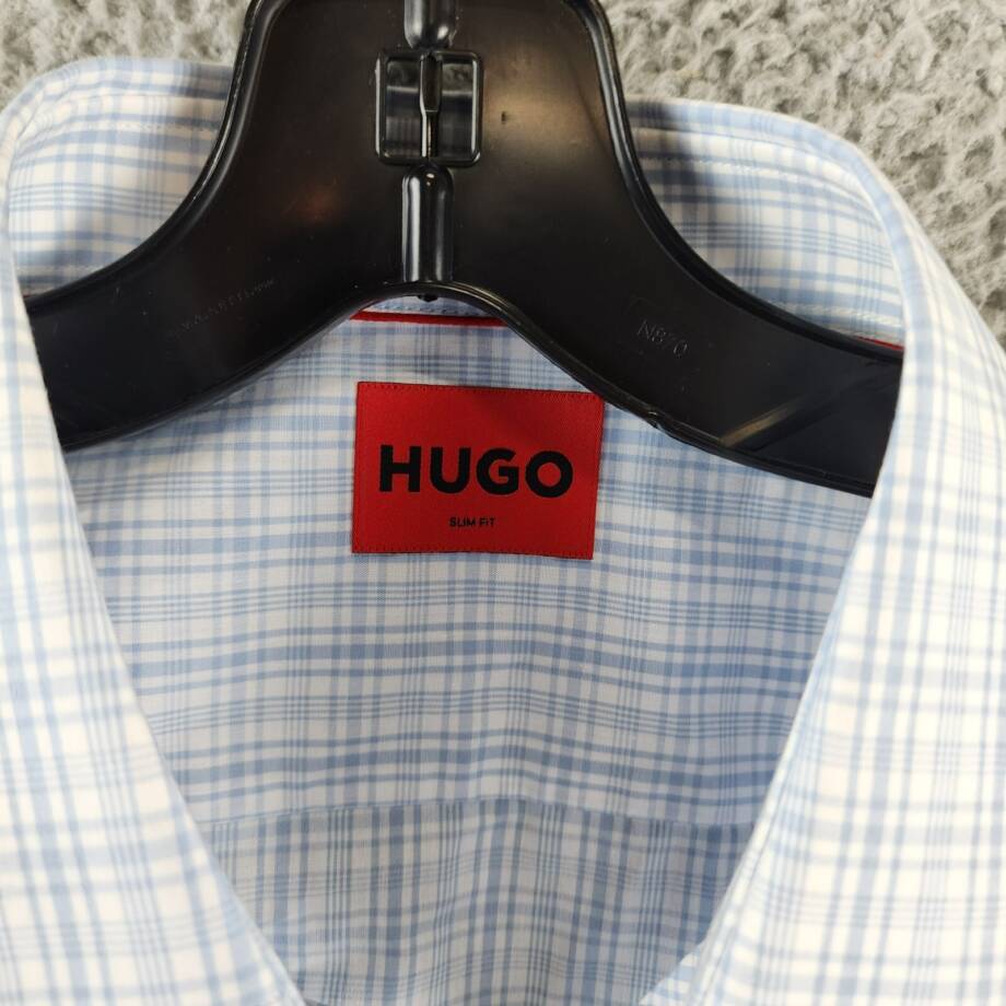 HUGO by Hugo Boss Kenno Slim-Fit Dress Shirt Men's 41 16 Light Pastel Blue L/S