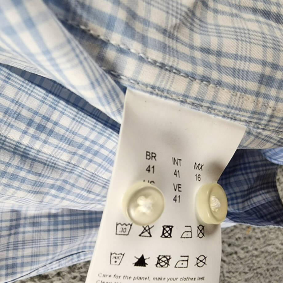 HUGO by Hugo Boss Kenno Slim-Fit Dress Shirt Men's 41 16 Light Pastel Blue L/S