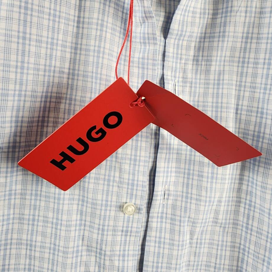 HUGO by Hugo Boss Kenno Slim-Fit Dress Shirt Men's 39 15.5 Light Pastel Blue L/S