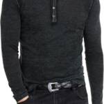 John Varvatos Christie Reversible Silk-Cashmere Henley Shirt Mens L Forest Green