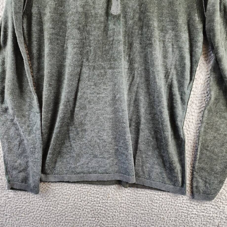 John Varvatos Christie Reversible Silk-Cashmere Henley Shirt Mens L Forest Green