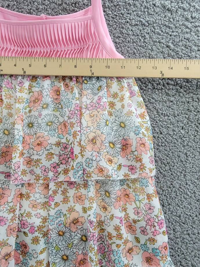 REISS Leela Jr Dress Little Girls' 5-6YPink Multi Floral Sleeveless Button Back