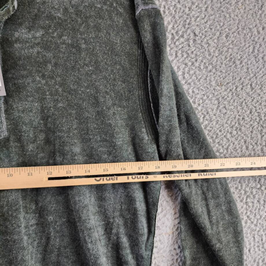 John Varvatos Christie Reversible Silk-Cashmere Henley Shirt Mens L Forest Green