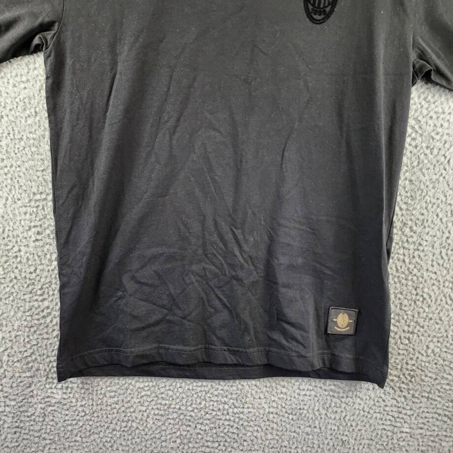 A.C. Milan 1899 Monochrome Graphic T-Shirt Men's M Black Crewneck Short Sleeve
