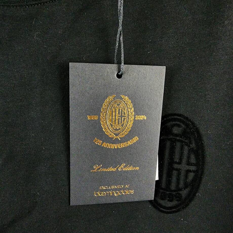 A.C. Milan 1899 Monochrome Graphic T-Shirt Men's M Black Crewneck Short Sleeve