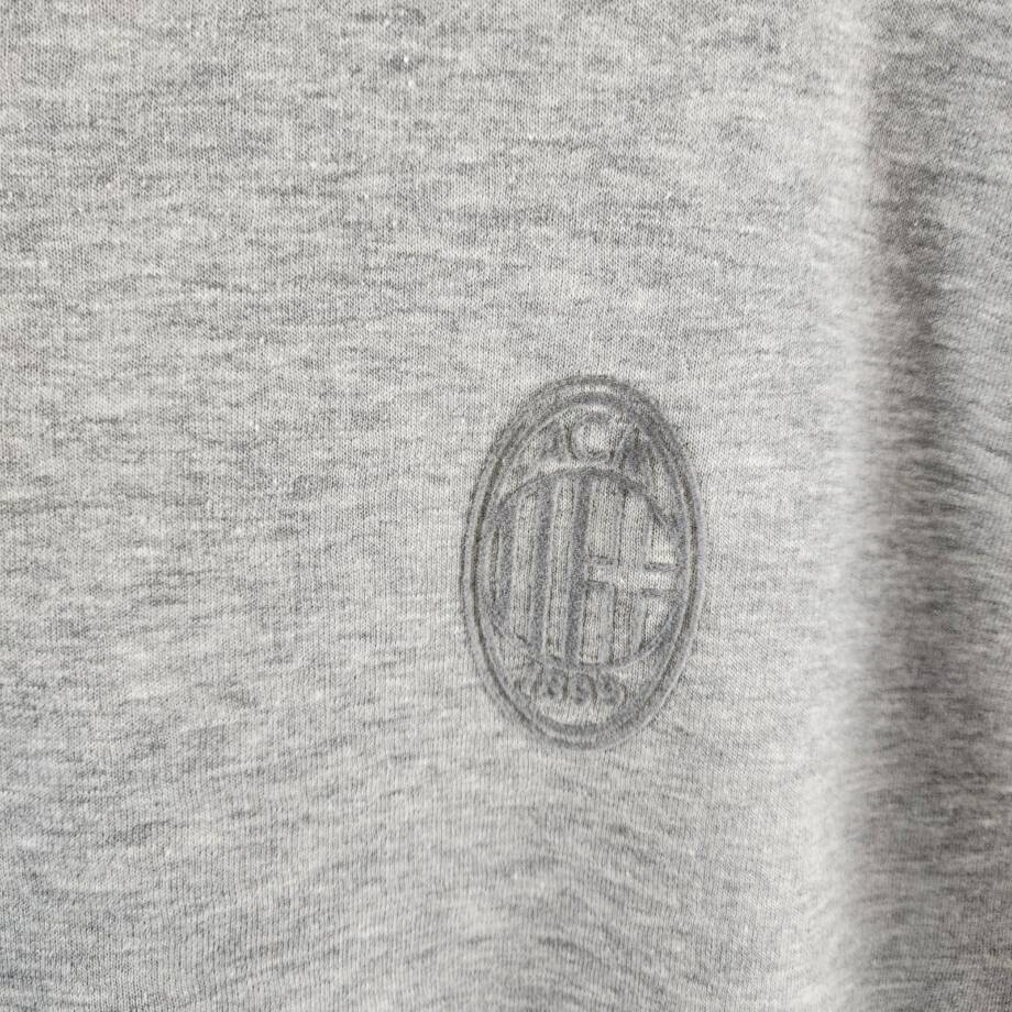A.C Milan Logo Sweatshirt Men's L Gray Heather Embroidered Long Sleeve Pullover
