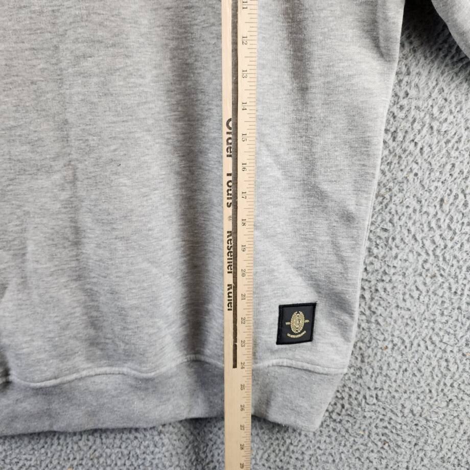 A.C Milan Logo Sweatshirt Men's L Gray Heather Embroidered Long Sleeve Pullover