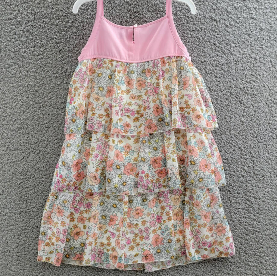REISS Leela Jr Dress Little Girls' 5-6YPink Multi Floral Sleeveless Button Back