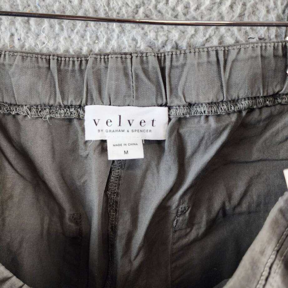 Velvet by Graham & Spencer Misty Drawstring Cotton Pants Women's M Tundra Grey