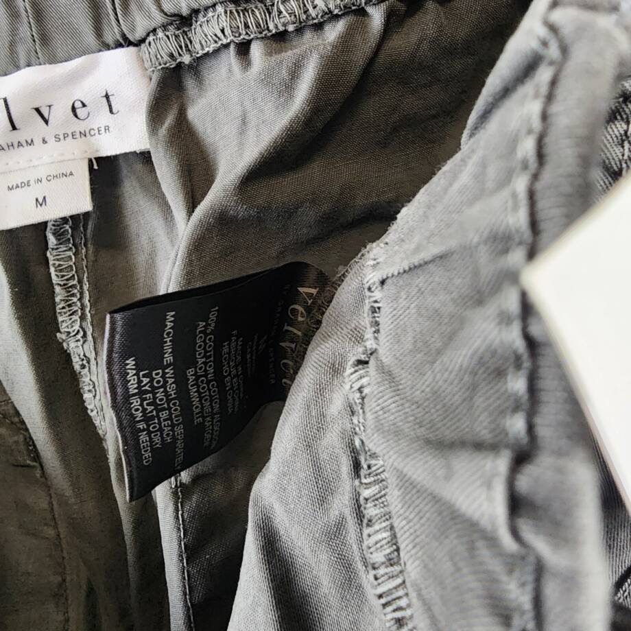 Velvet by Graham & Spencer Misty Drawstring Cotton Pants Women's M Tundra Grey