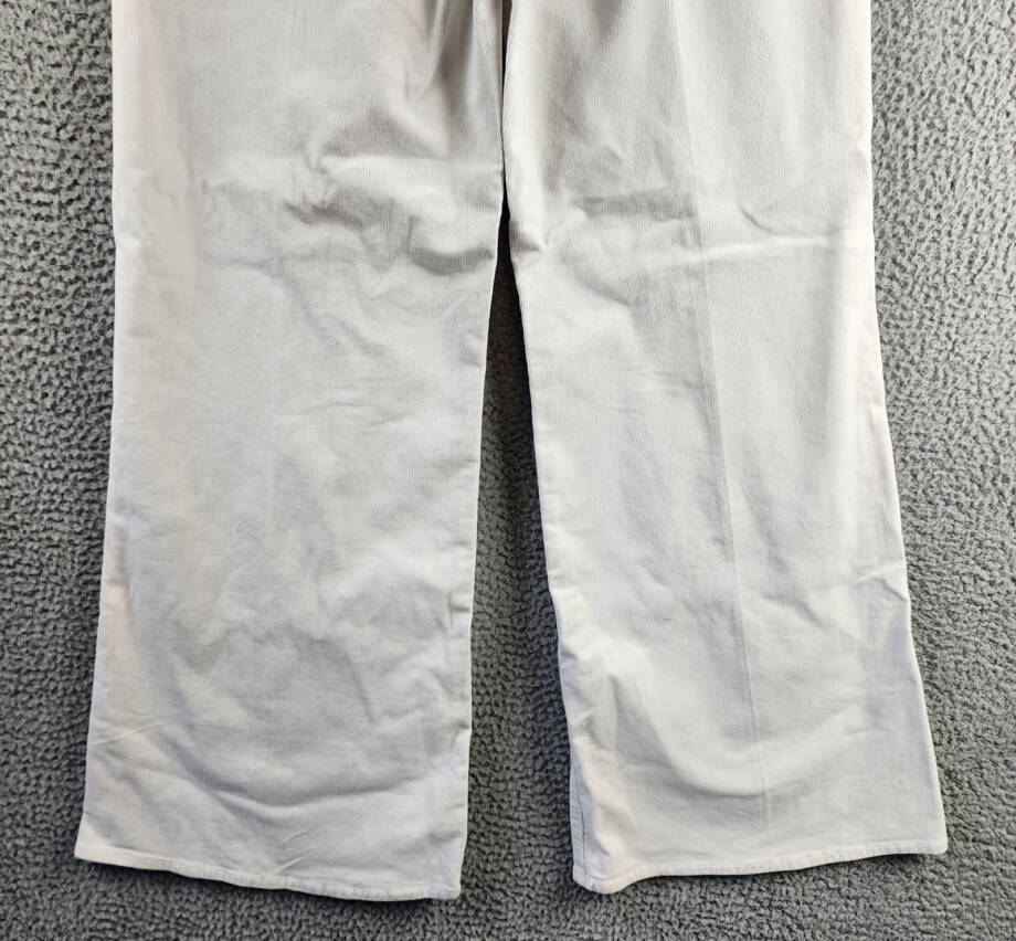 MOTHER The Patch Pocket Roller Skimp Corduroy Flare Jeans Women's 32 Chalk