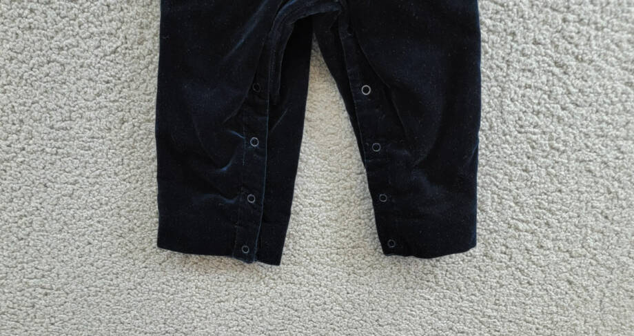 Ralph Lauren Plaid Shirt & Velvet Overall Set Baby Boys' 18M Navy Multi Snap L/S