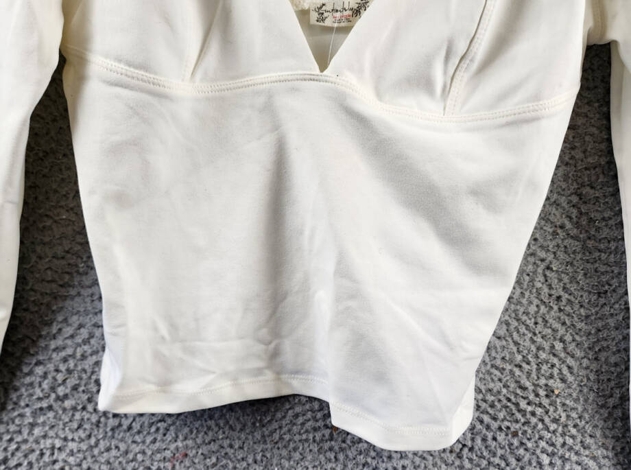 Free People Duo Corset Long Sleeve Cami Women's S Ivory Sweetheart Neck Pullover