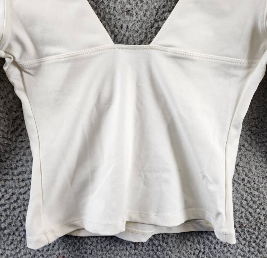 Free People Duo Corset Long Sleeve Cami Women's S Ivory Sweetheart Neck Pullover