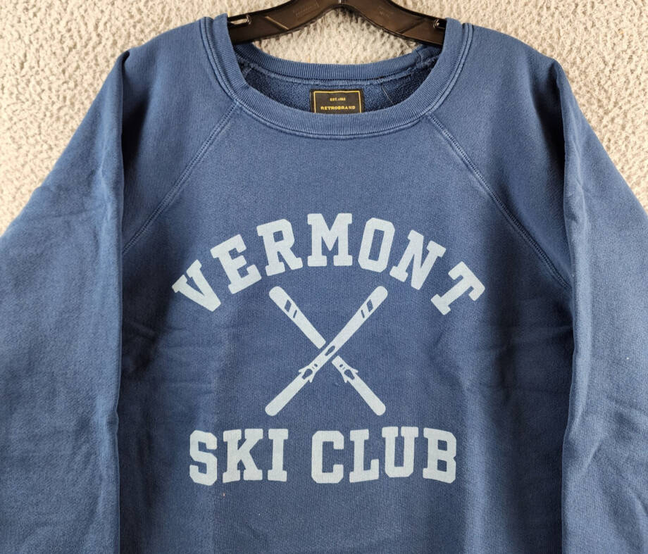 RETRO BRAND Graphic Sweatshirt Women's XL Vintage Midnight Navy Pullover Style