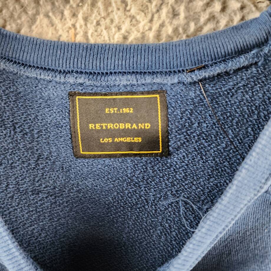 RETRO BRAND Graphic Sweatshirt Women's XL Vintage Midnight Navy Pullover Style