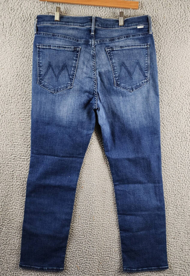 MOTHER The Roller Fray Jeans Women's 34 Cliffside Zip Fly W/ Button Closure