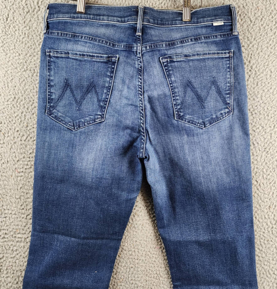 MOTHER The Roller Fray Jeans Women's 34 Cliffside Zip Fly W/ Button Closure