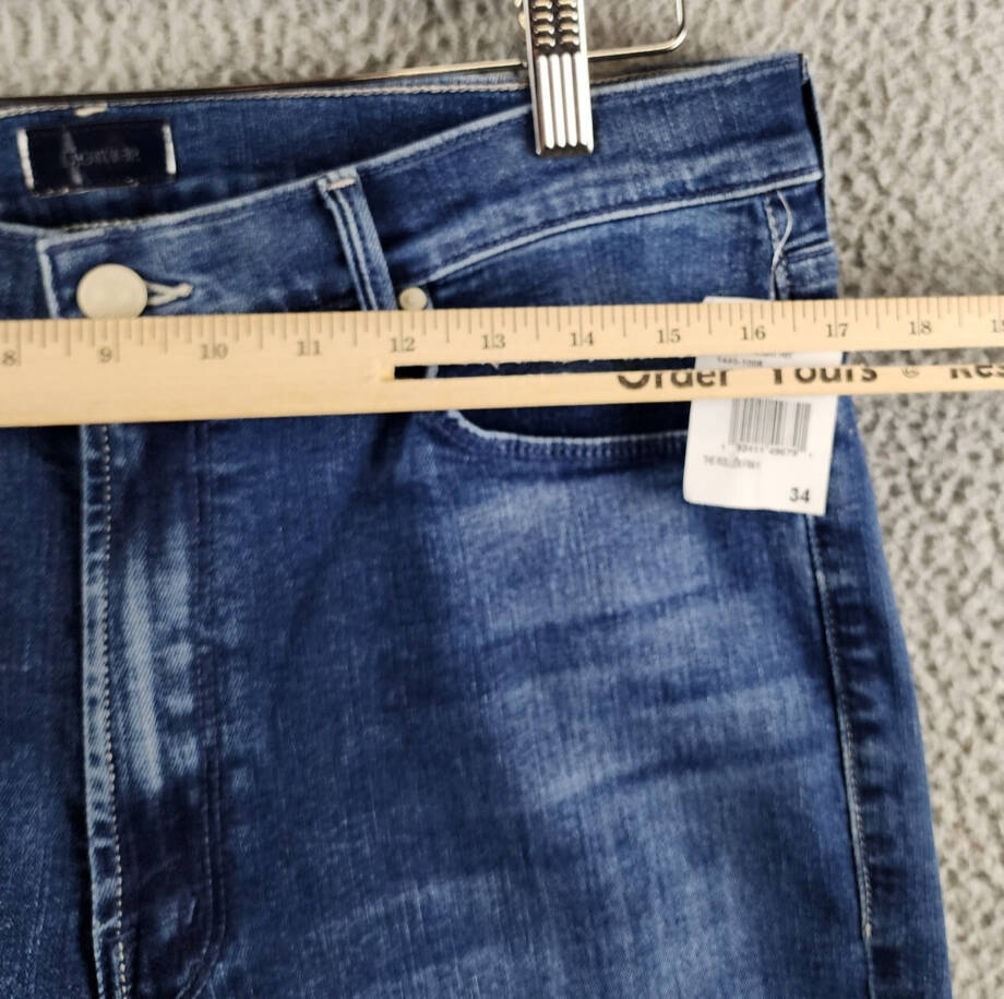 MOTHER The Roller Fray Jeans Women's 34 Cliffside Zip Fly W/ Button Closure