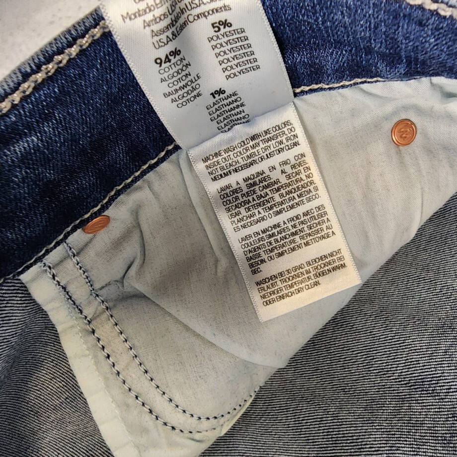 MOTHER The Roller Fray Jeans Women's 34 Cliffside Zip Fly W/ Button Closure