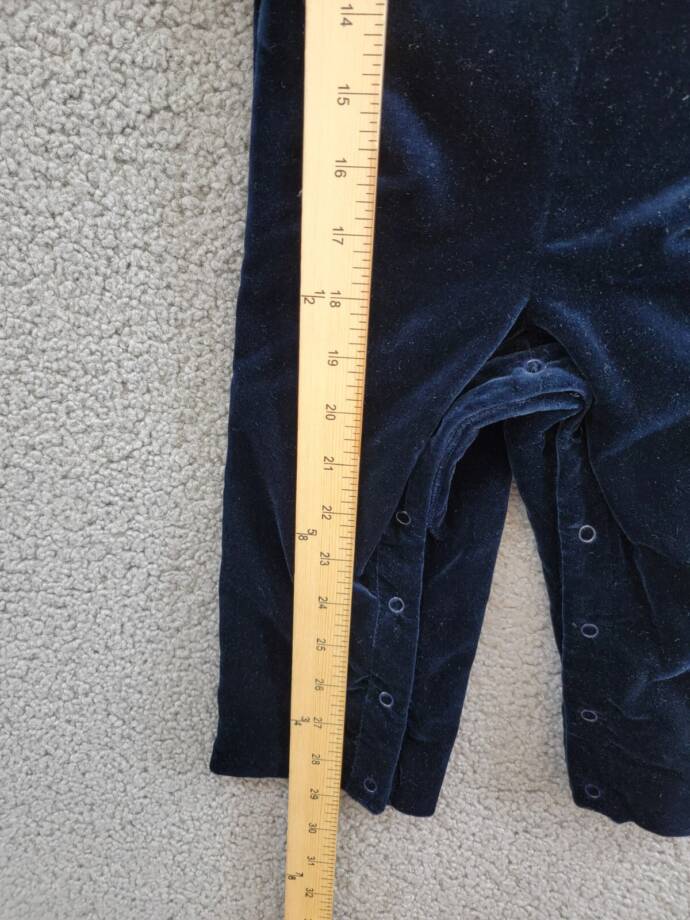 Ralph Lauren Plaid Shirt & Velvet Overall Set Baby Boys' 18M Navy Multi Snap L/S