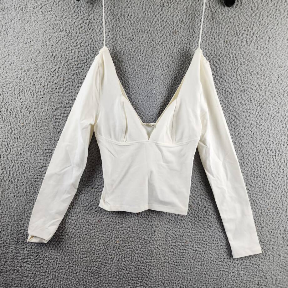 Free People Duo Corset Long Sleeve Top Women's XS Ivory Pullover