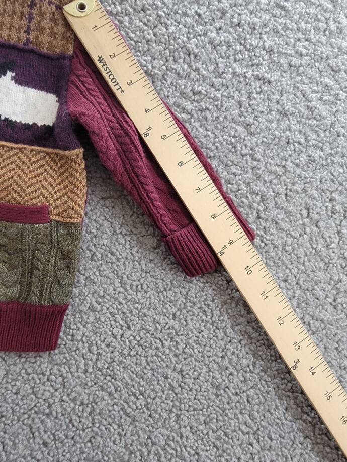 Ralph Lauren Wool Blend Patchwork V-Neck Cardigan Baby Boys' 9-12M Multi L/S
