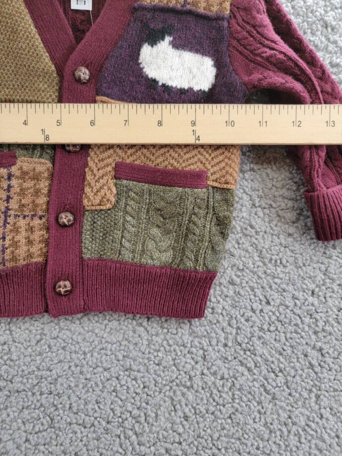 Ralph Lauren Wool Blend Patchwork V-Neck Cardigan Baby Boys' 9-12M Multi L/S