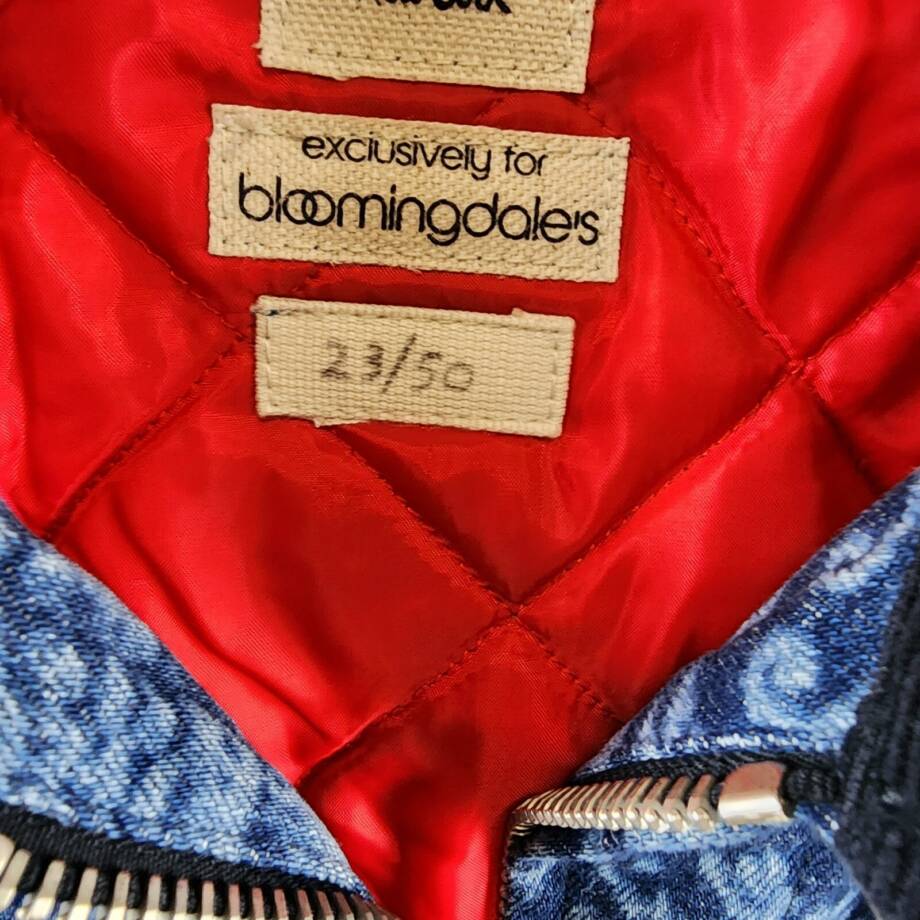 Roy Roger's x Dave's New York Zip Front Lasered Denim Jacket Men's M Blue L/S