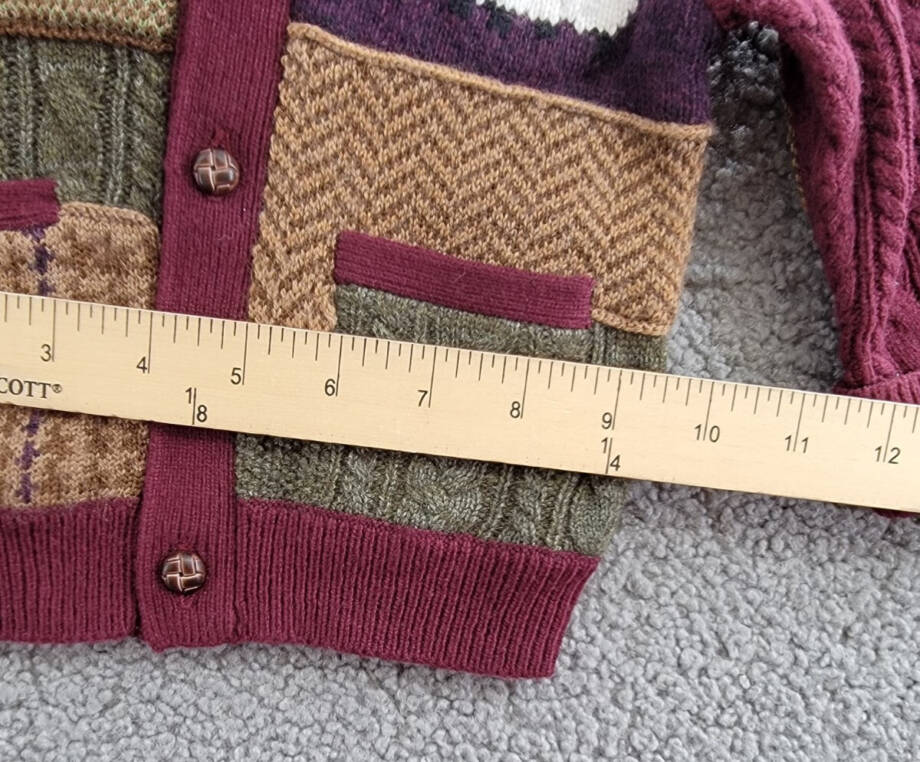 Ralph Lauren Wool Blend Patchwork V-Neck Cardigan Baby Boys' 9-12M Multi L/S