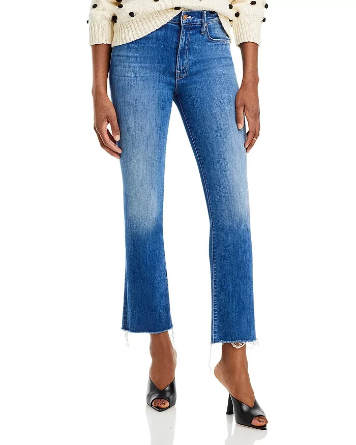 Mother The Insider Flood Fray High Rise Straight Jeans Women 23 We Got The Beat