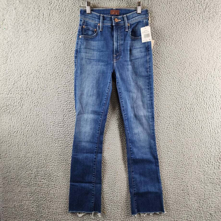 Mother The Insider Flood Fray High Rise Straight Jeans Women 23 We Got The Beat