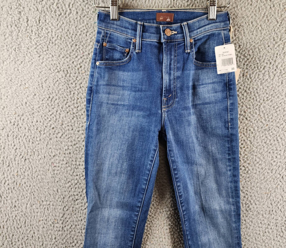 Mother The Insider Flood Fray High Rise Straight Jeans Women 23 We Got The Beat