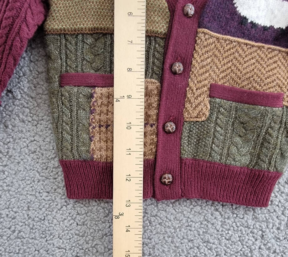 Ralph Lauren Wool Blend Patchwork V-Neck Cardigan Baby Boys' 9-12M Multi L/S