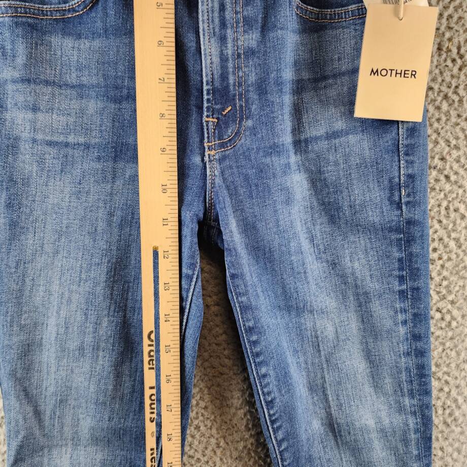 Mother The Insider Flood Fray High Rise Straight Jeans Women 23 We Got The Beat
