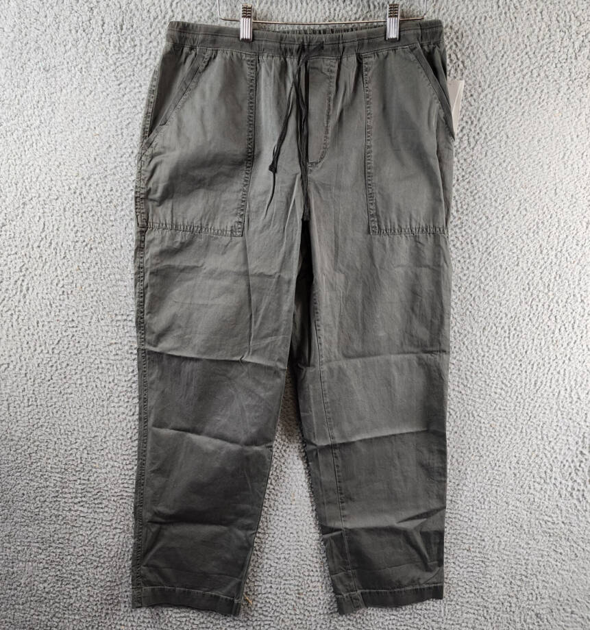 Velvet by Graham & Spencer Misty Drawstring Cotton Pants Women's L Tundra Grey