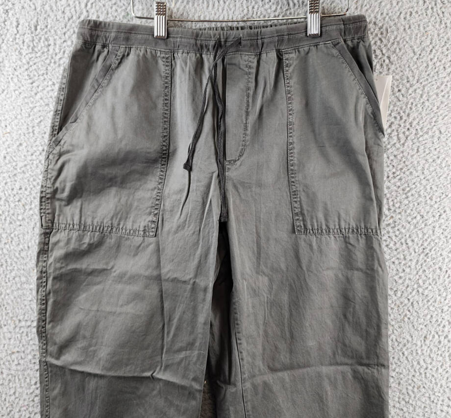 Velvet by Graham & Spencer Misty Drawstring Cotton Pants Women's L Tundra Grey