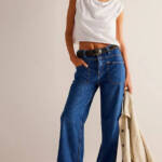 Free People We the Free Palmer Cuffed Jeans Women's 26 Tunnel Vision