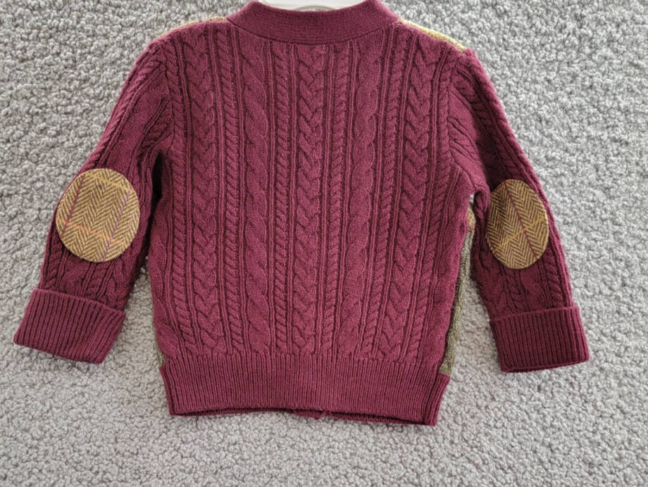 Ralph Lauren Wool Blend Patchwork V-Neck Cardigan Baby Boys' 9-12M Multi L/S