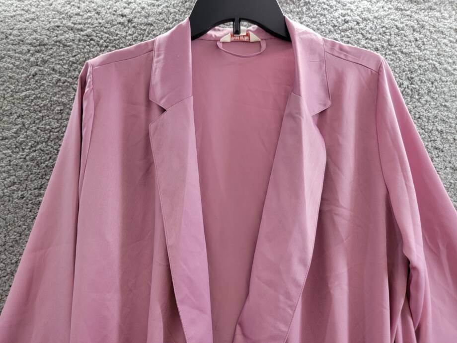 State of Day Crepe De Chine Self-Tie Robe Women's M Mauve Orchid Long Sleeve