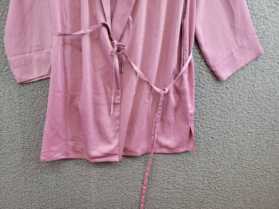 State of Day Crepe De Chine Self-Tie Robe Women's M Mauve Orchid Long Sleeve