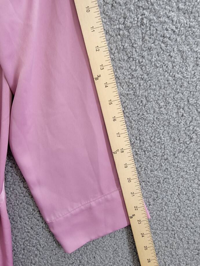 State of Day Crepe De Chine Self-Tie Robe Women's M Mauve Orchid Long Sleeve