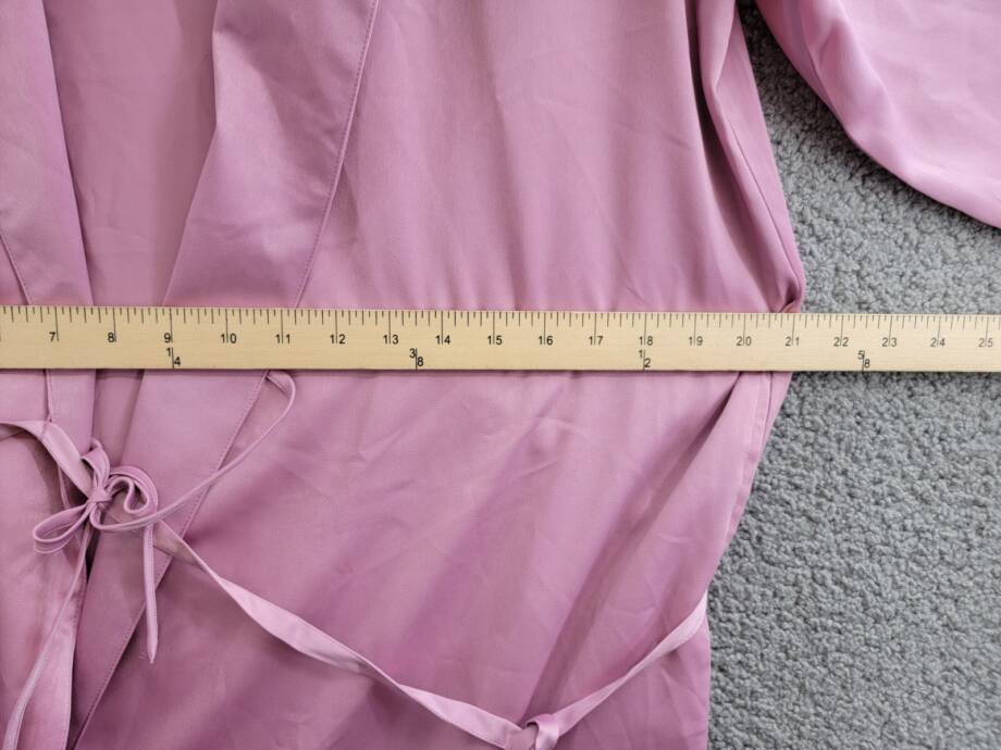State of Day Crepe De Chine Self-Tie Robe Women's M Mauve Orchid Long Sleeve