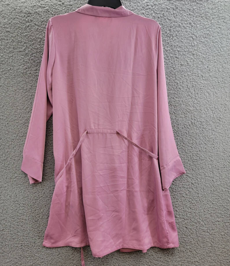 State of Day Crepe De Chine Self-Tie Robe Women's M Mauve Orchid Long Sleeve