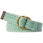 Polo Ralph Lauren Braided Belt Men's M Faded Mint Double O Ring Embroidered Logo