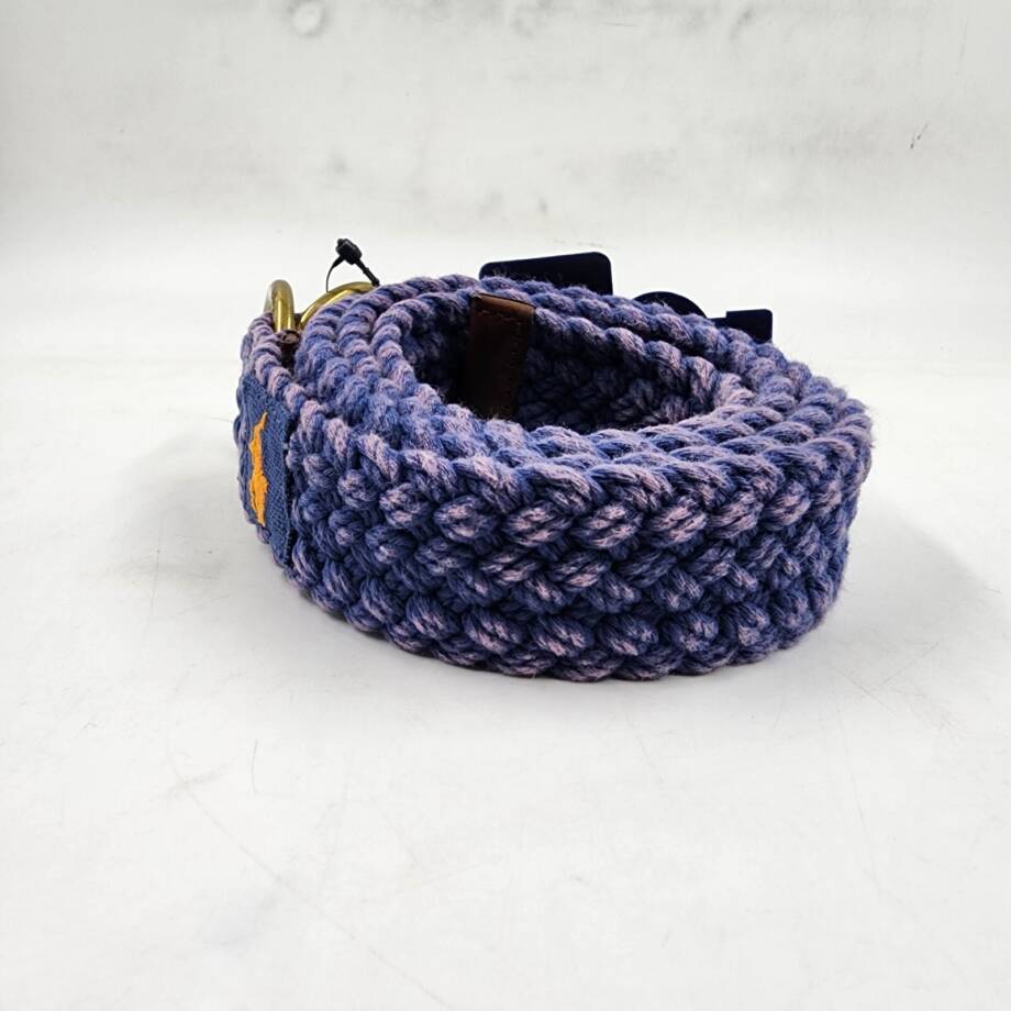 Polo Ralph Lauren Braided Belt Men's M Old Royal Double O Ring Embroidered Logo