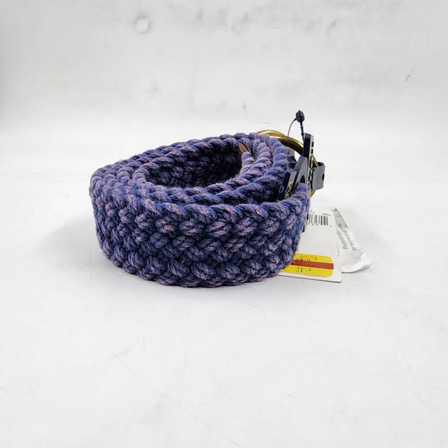 Polo Ralph Lauren Braided Belt Men's M Old Royal Double O Ring Embroidered Logo