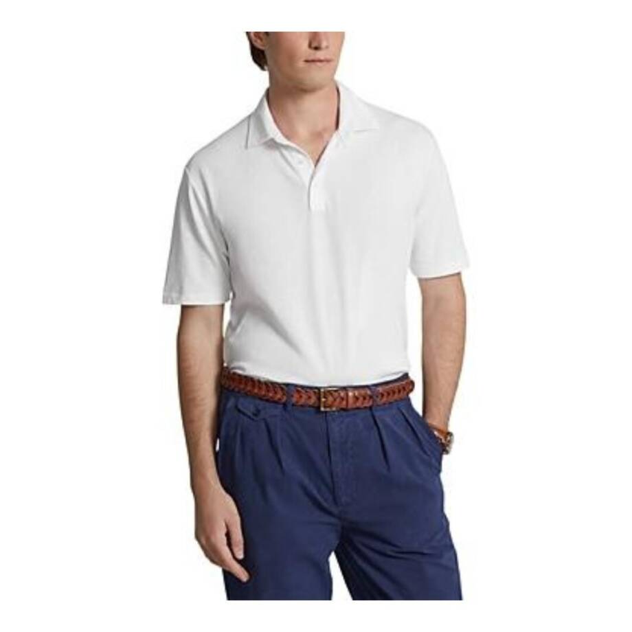Polo Ralph Lauren Linen Blend Classic Fit Polo Shirt Men's XL White Short Sleeve