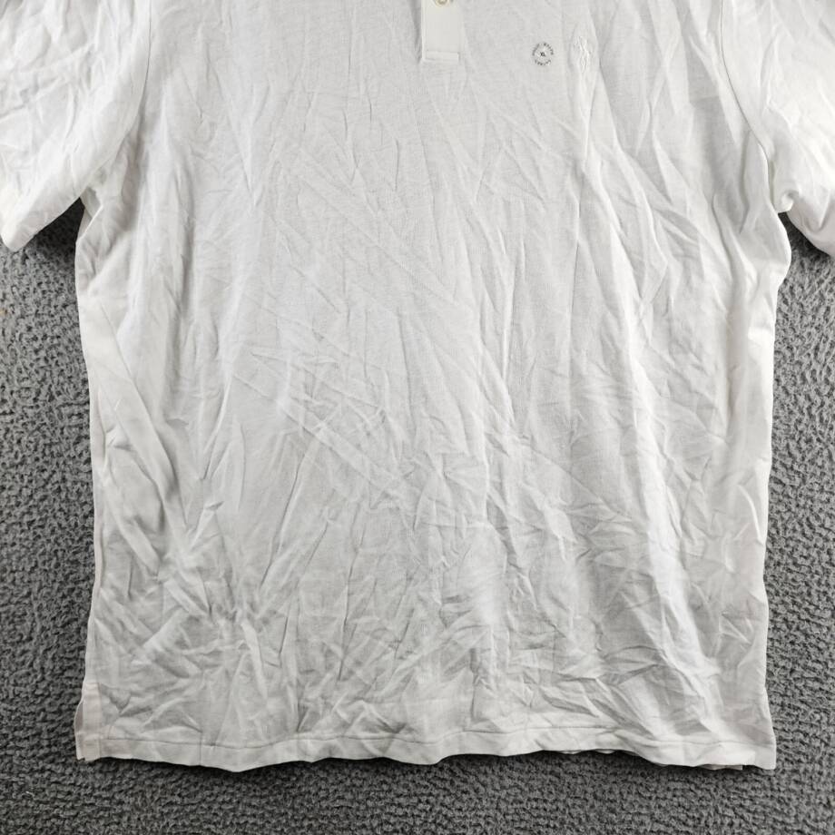 Polo Ralph Lauren Linen Blend Classic Fit Polo Shirt Men's XL White Short Sleeve