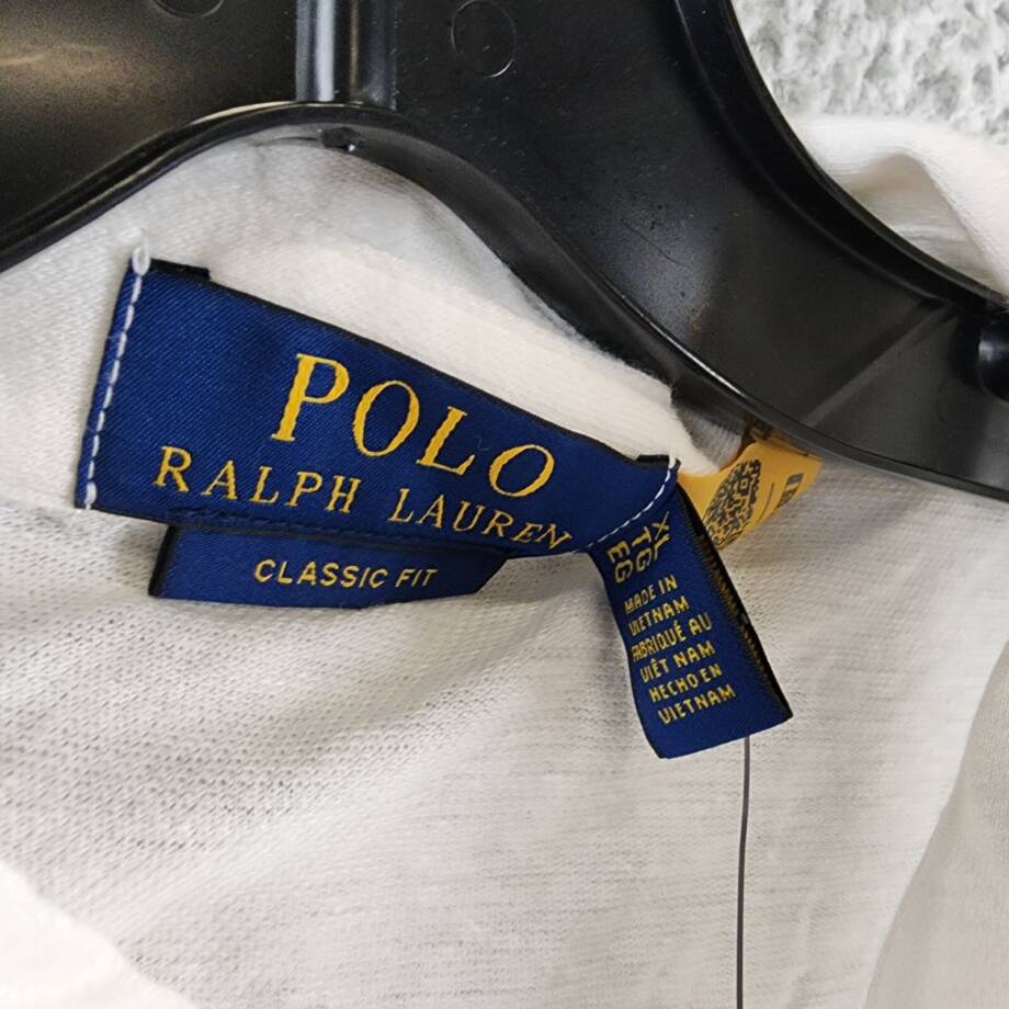 Polo Ralph Lauren Linen Blend Classic Fit Polo Shirt Men's XL White Short Sleeve
